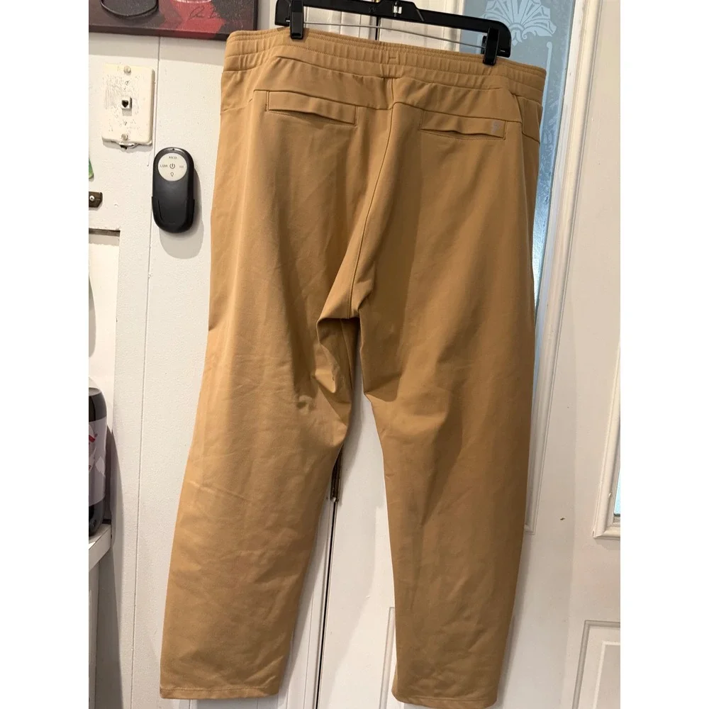 Public Rec All Day Every Day Pants Mens 42/32 Khaki Tan Tapered Joggers Stretch